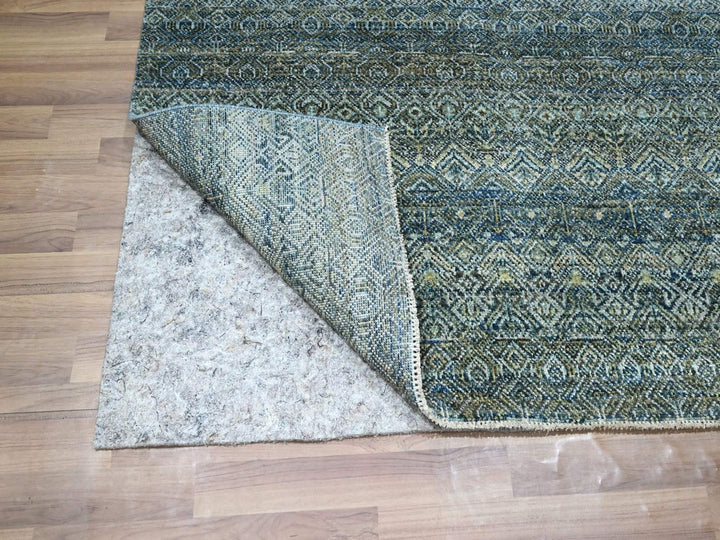 4'1" x 6'0" New Hand Knotted Blue Wool Rectangle Oriental Rug - MOA10277114