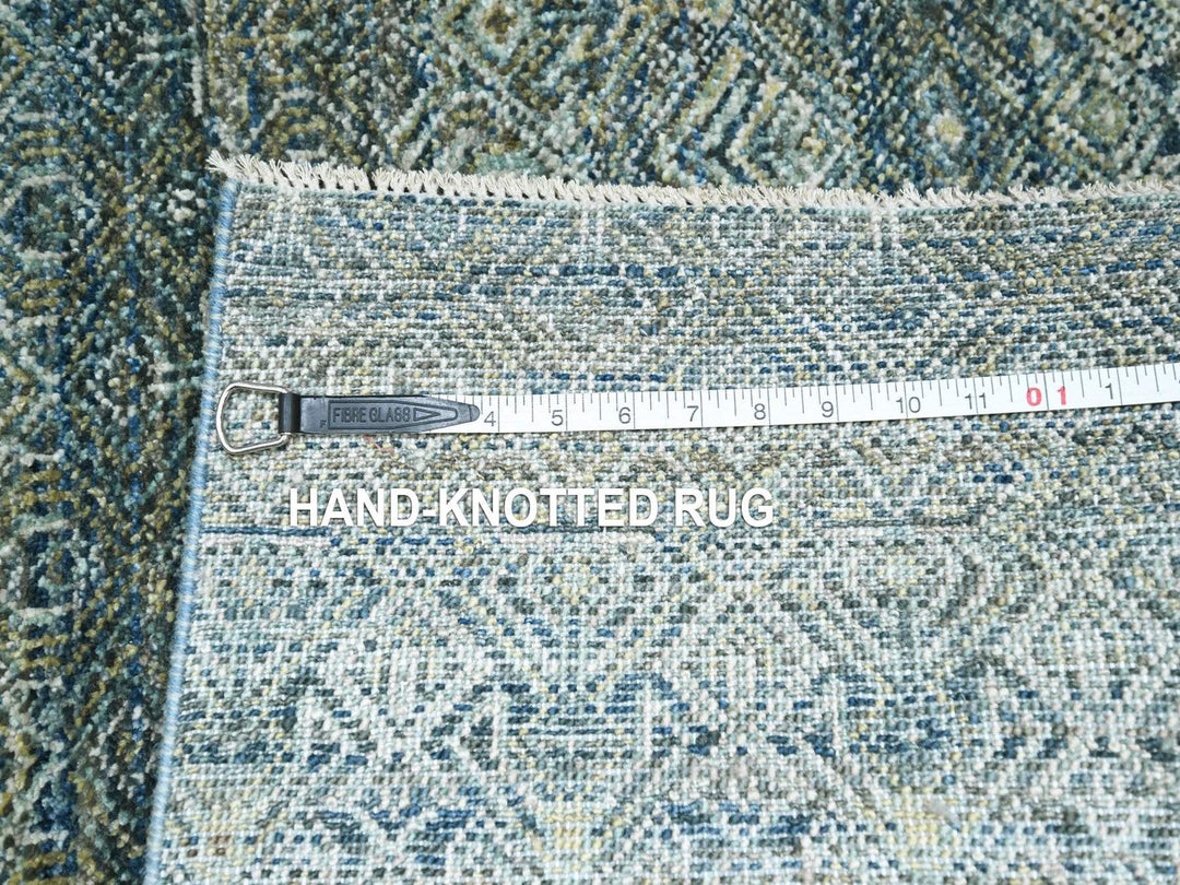 4'1" x 6'0" New Hand Knotted Blue Wool Rectangle Oriental Rug - MOA10277114