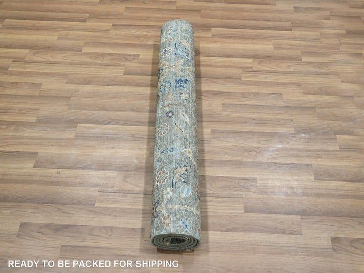 3'0" x 5'0" New Hand Knotted Green Wool Rectangle Oriental Rug - MOA10277116