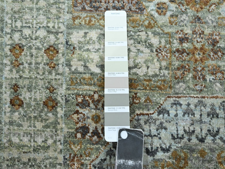 2'6" x 6'1" New Hand Knotted Green Wool Runner Oriental Rug - MOA10277118