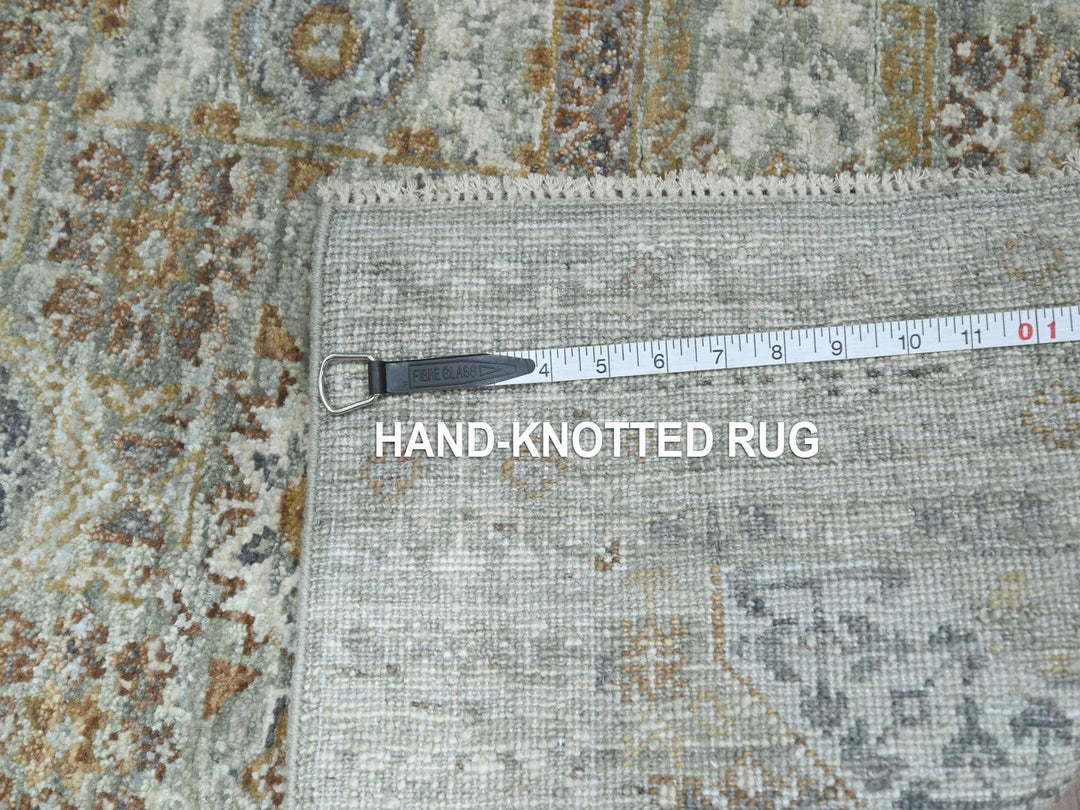 2'6" x 6'1" New Hand Knotted Green Wool Runner Oriental Rug - MOA10277118