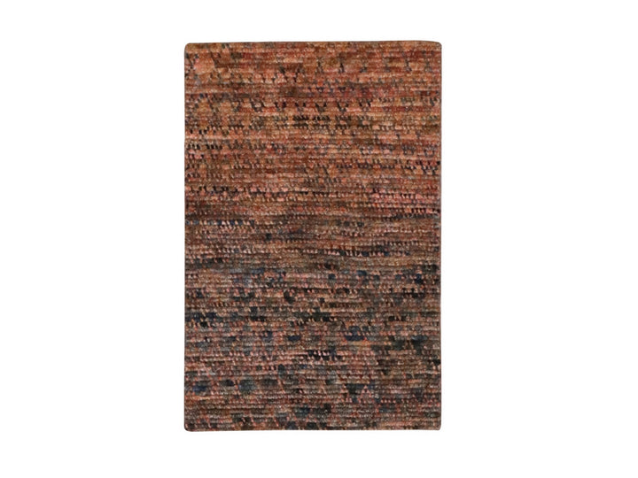 2'0" x 3'0" New Hand Knotted Brown Wool Rectangle Oriental Rug - MOA10277120