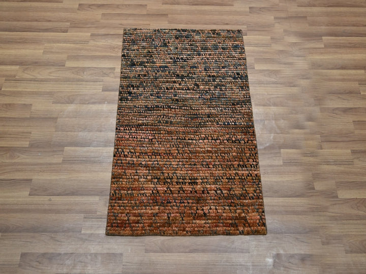 2'0" x 3'0" New Hand Knotted Brown Wool Rectangle Oriental Rug - MOA10277120