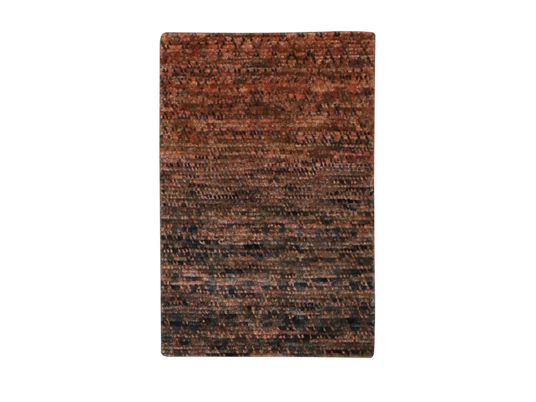 2'0" x 3'0" New Hand Knotted Brown Wool Rectangle Oriental Rug - MOA10277121