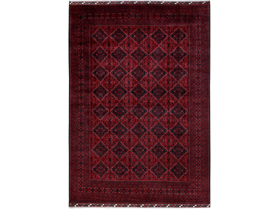 9'9" x 13'10" New Hand Knotted Red Wool Rectangle Oriental Rug - MOA102772