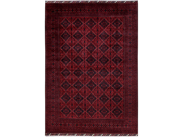 9'9" x 13'10" New Hand Knotted Red Wool Rectangle Oriental Rug - MOA102772