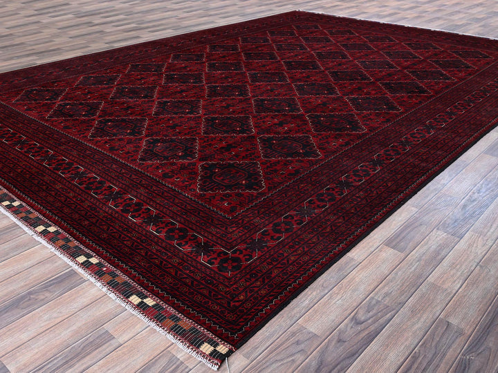 9'9" x 13'10" New Hand Knotted Red Wool Rectangle Oriental Rug - MOA102772