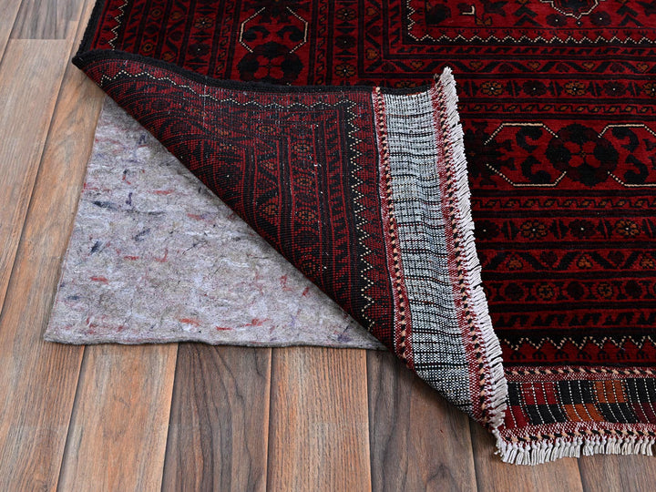 9'9" x 13'10" New Hand Knotted Red Wool Rectangle Oriental Rug - MOA102772