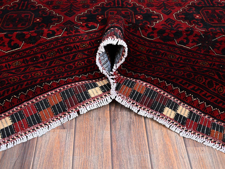 9'9" x 13'10" New Hand Knotted Red Wool Rectangle Oriental Rug - MOA102772