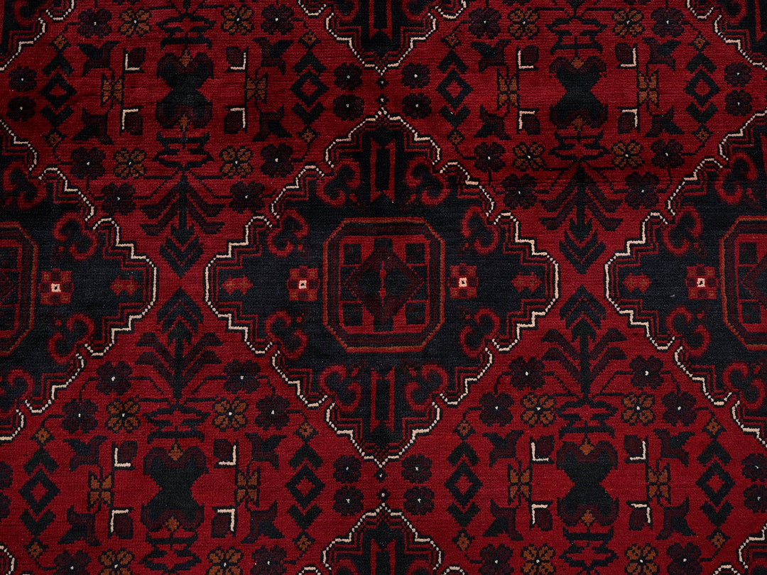 9'9" x 13'10" New Hand Knotted Red Wool Rectangle Oriental Rug - MOA102772