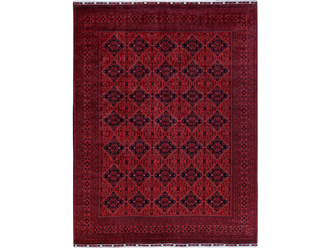 9'9" x 12'8" New Hand Knotted Red Wool Rectangle Oriental Rug - MOA102774