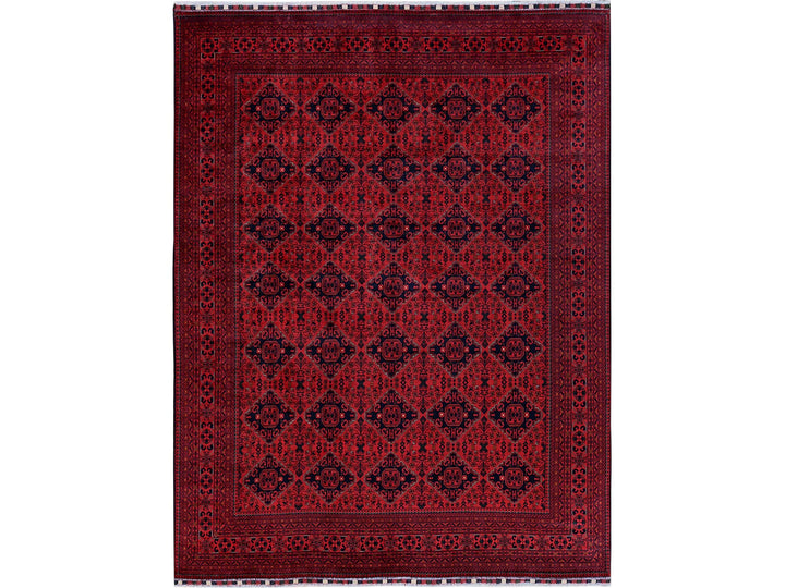 9'9" x 12'8" New Hand Knotted Red Wool Rectangle Oriental Rug - MOA102774