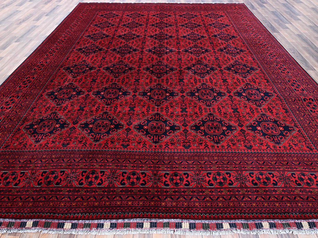9'9" x 12'8" New Hand Knotted Red Wool Rectangle Oriental Rug - MOA102774