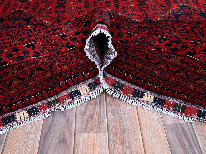 9'9" x 12'8" New Hand Knotted Red Wool Rectangle Oriental Rug - MOA102774