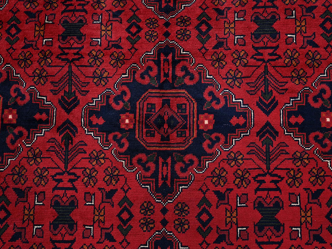 9'9" x 12'8" New Hand Knotted Red Wool Rectangle Oriental Rug - MOA102774