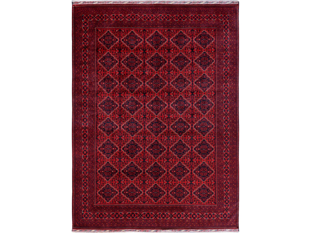9'9" x 13'1" New Hand Knotted Red Wool Rectangle Oriental Rug - MOA102775