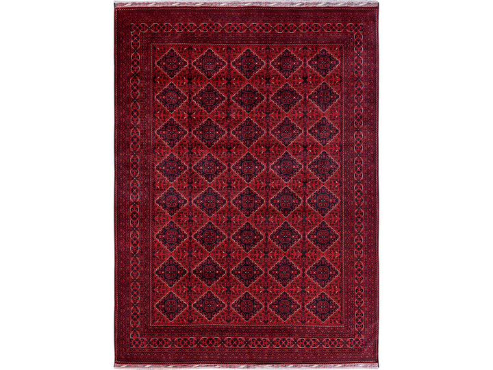 9'9" x 13'1" New Hand Knotted Red Wool Rectangle Oriental Rug - MOA102775