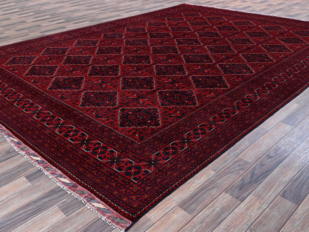 9'9" x 13'1" New Hand Knotted Red Wool Rectangle Oriental Rug - MOA102775