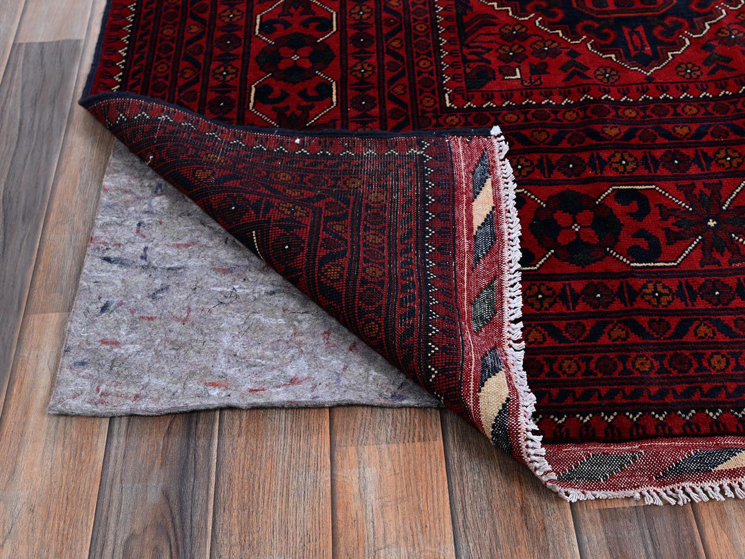 9'9" x 13'1" New Hand Knotted Red Wool Rectangle Oriental Rug - MOA102775