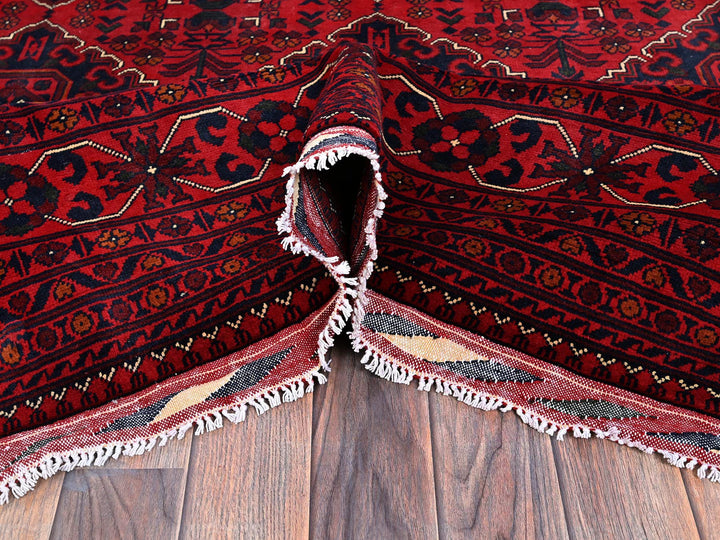 9'9" x 13'1" New Hand Knotted Red Wool Rectangle Oriental Rug - MOA102775
