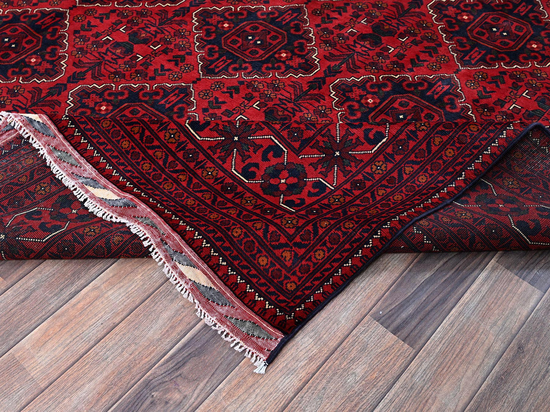 9'9" x 13'1" New Hand Knotted Red Wool Rectangle Oriental Rug - MOA102775