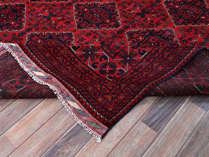 9'9" x 13'1" New Hand Knotted Red Wool Rectangle Oriental Rug - MOA102775