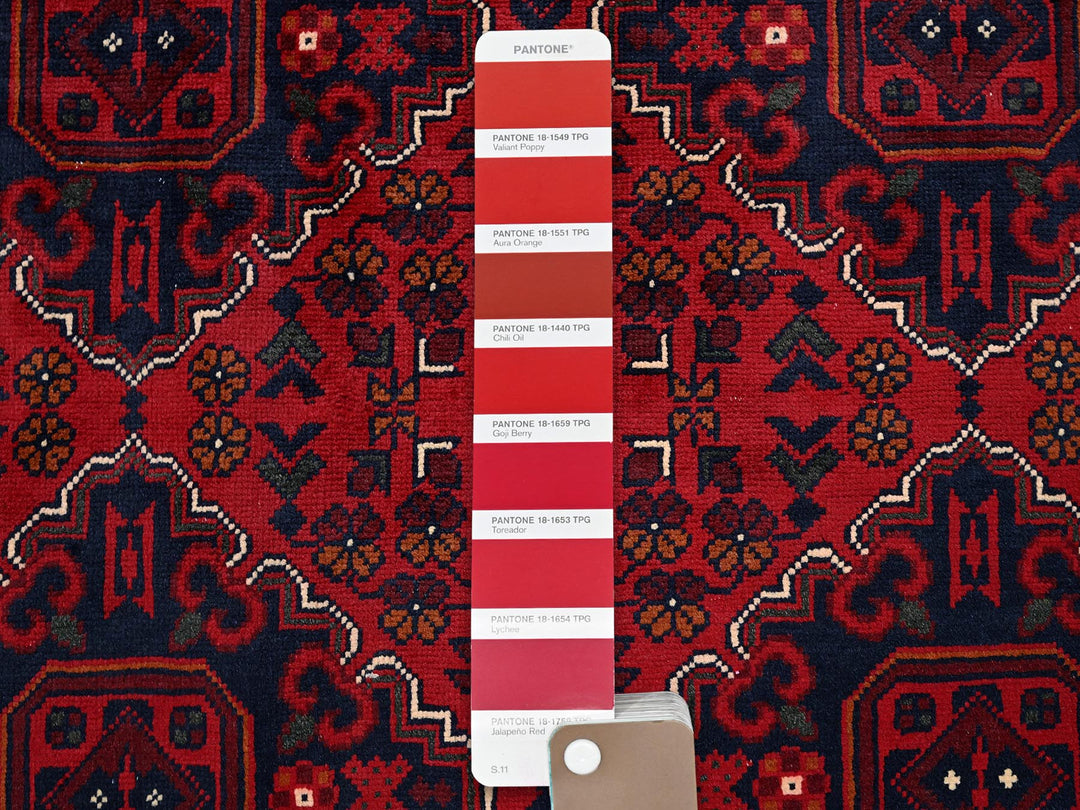 9'9" x 13'1" New Hand Knotted Red Wool Rectangle Oriental Rug - MOA102775