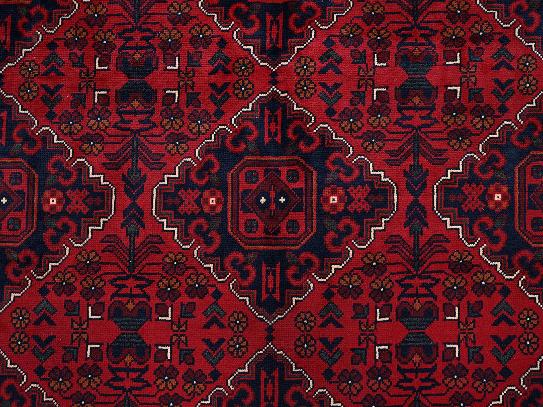 9'9" x 13'1" New Hand Knotted Red Wool Rectangle Oriental Rug - MOA102775