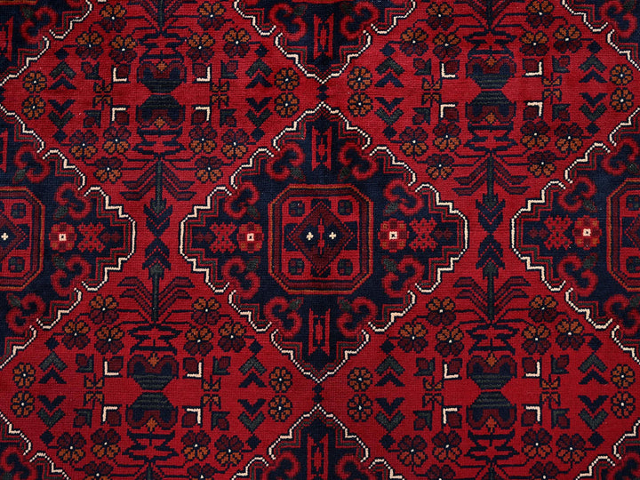 9'9" x 13'1" New Hand Knotted Red Wool Rectangle Oriental Rug - MOA102775