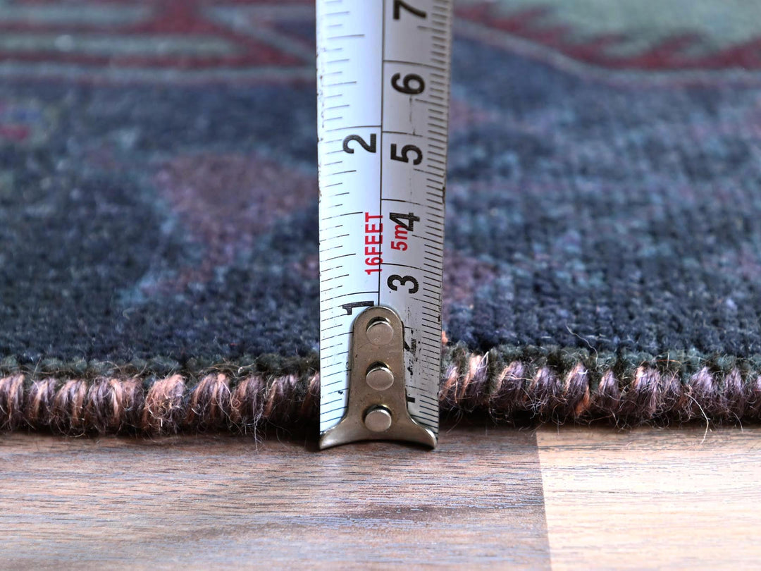 2'11" x 9'9" Vintage Hand Knotted Overdyed Wool Runner Oriental Rug - MOA102778