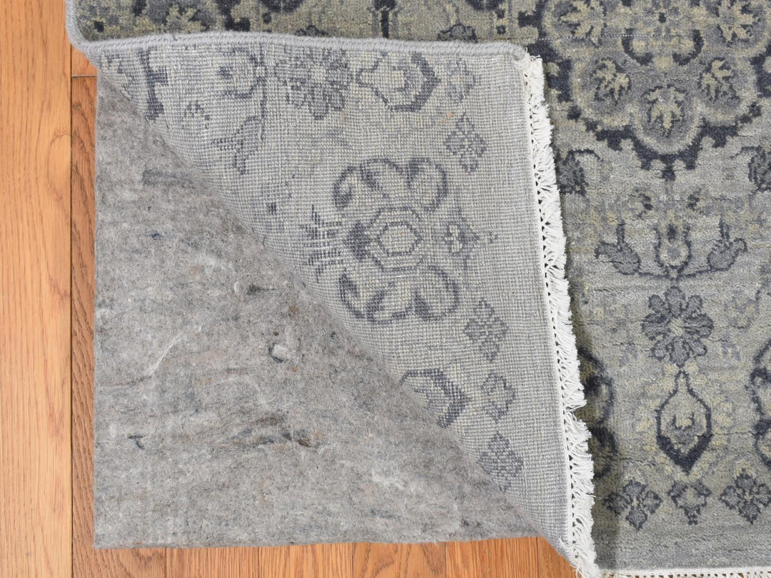 11'10" x 14'9" New Hand Knotted Grey Wool Rectangle Oriental Rug - MOA10278007