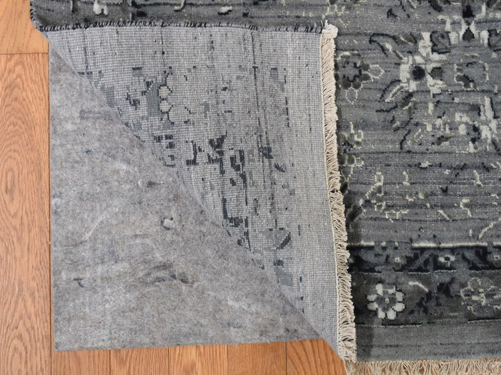 12'1" x 17'7" New Hand Knotted Grey Wool Rectangle Oriental Rug - MOA10278008