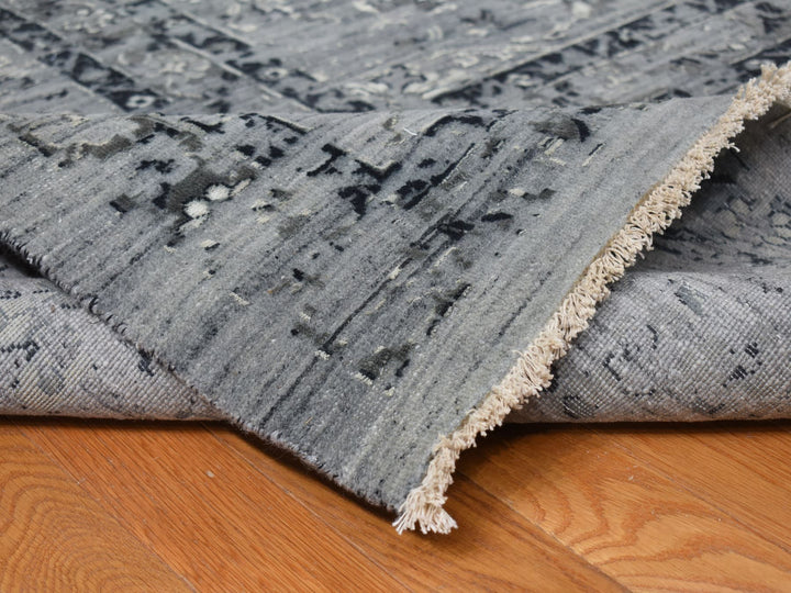 12'1" x 17'7" New Hand Knotted Grey Wool Rectangle Oriental Rug - MOA10278008