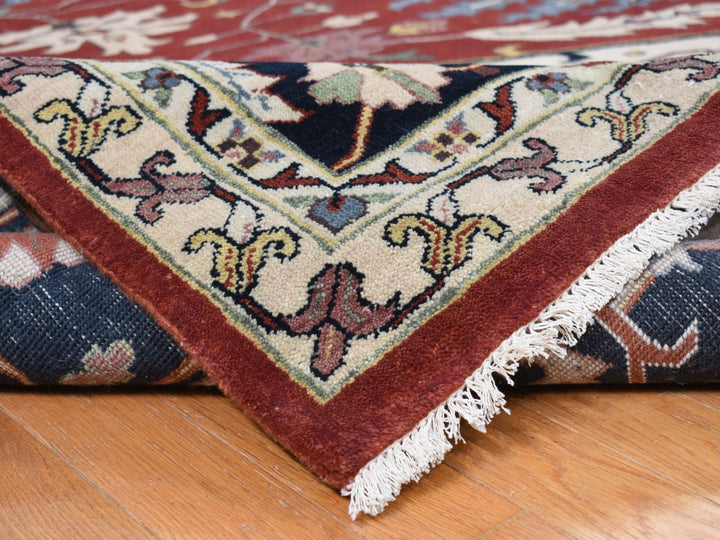 11'7" x 14'10" New Hand Knotted Red Wool Rectangle Oriental Rug - MOA10278010