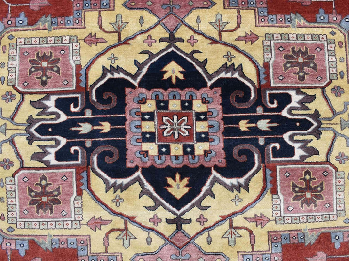 11'7" x 14'10" New Hand Knotted Red Wool Rectangle Oriental Rug - MOA10278010