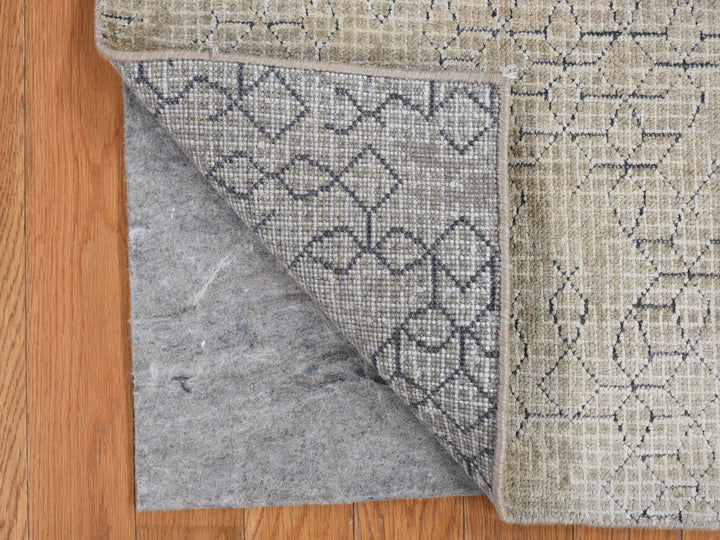 2'0" x 2'3" New Hand Knotted Beige Wool & Silk Square Oriental Rug - MOA10278027