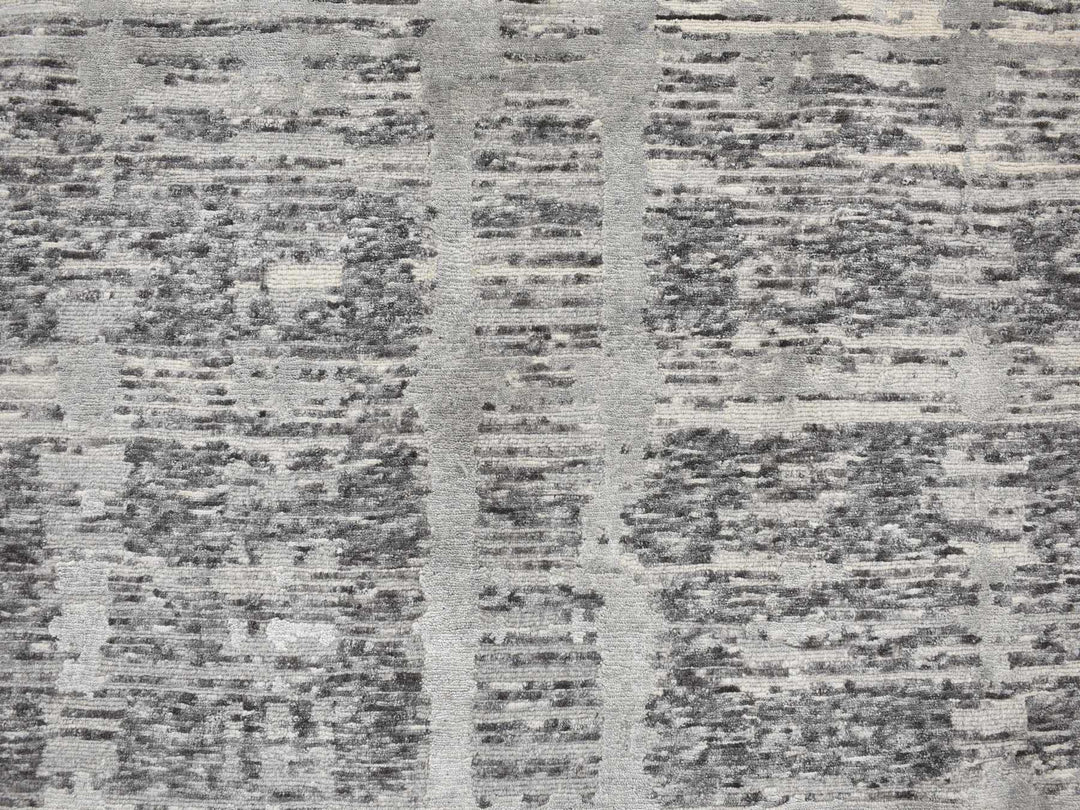 11'10" x 11'10" New Hand Knotted Grey Wool Round Oriental Rug - MOA10278035