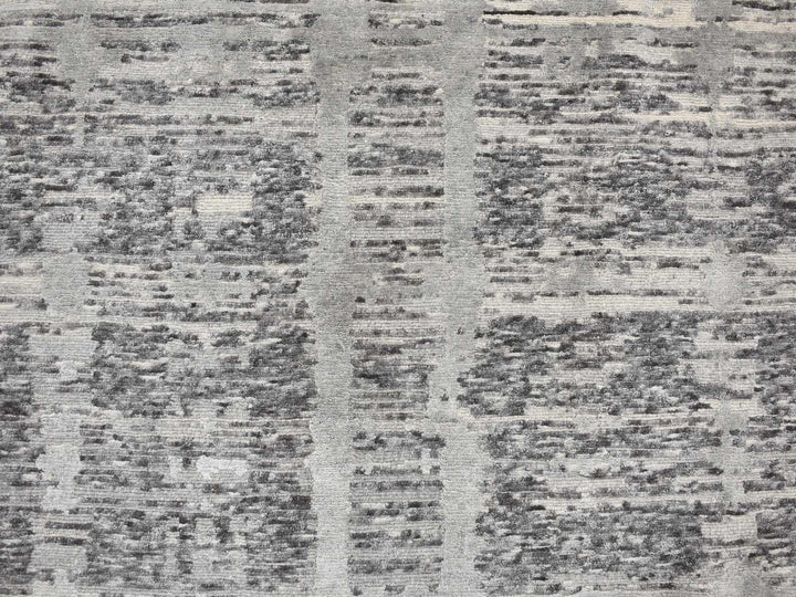 11'10" x 11'10" New Hand Knotted Grey Wool Round Oriental Rug - MOA10278035