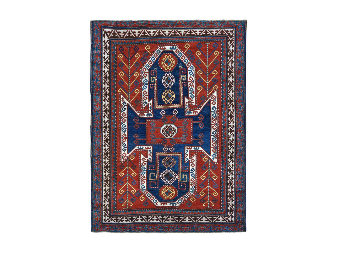 6'10" x 9'3" Vintage Hand Knotted Red Wool Rectangle Oriental Rug - MOA10278056