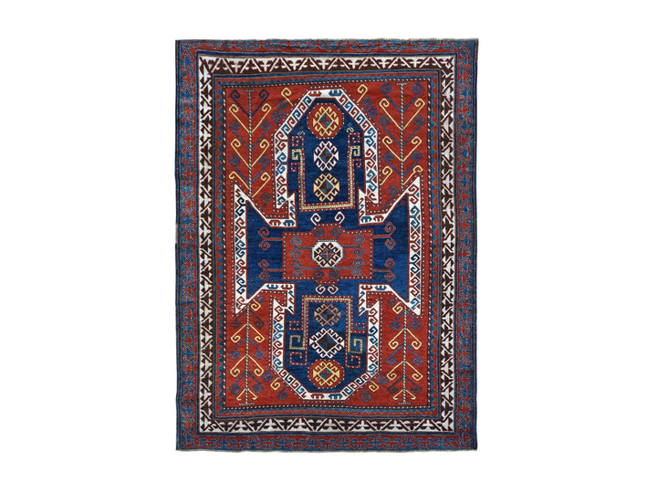 6'10" x 9'3" Vintage Hand Knotted Red Wool Rectangle Oriental Rug - MOA10278056
