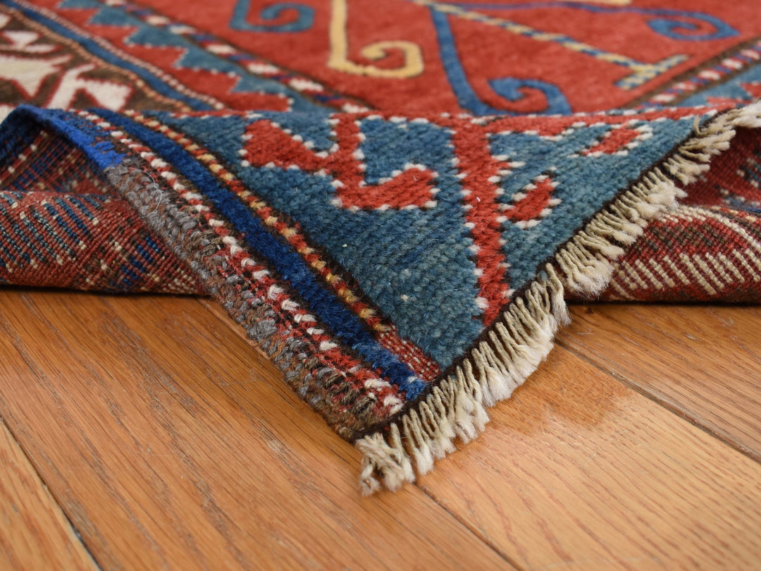 6'10" x 9'3" Vintage Hand Knotted Red Wool Rectangle Oriental Rug - MOA10278056