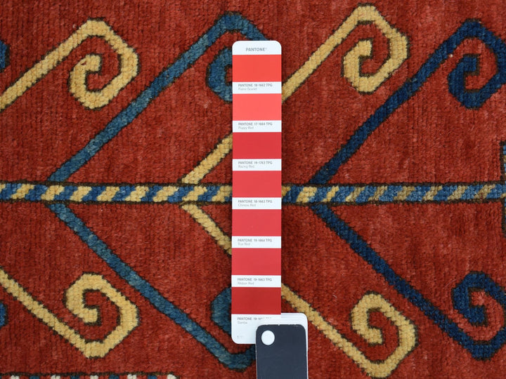 6'10" x 9'3" Vintage Hand Knotted Red Wool Rectangle Oriental Rug - MOA10278056