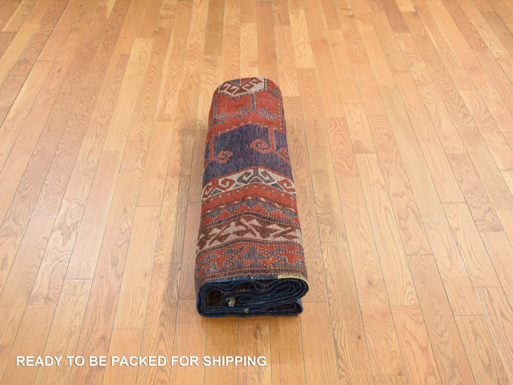6'10" x 9'3" Vintage Hand Knotted Red Wool Rectangle Oriental Rug - MOA10278056
