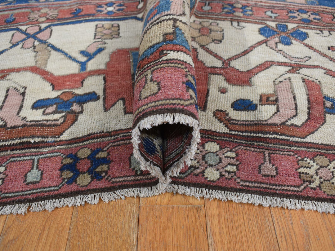 11'3" x 15'3" Vintage Hand Knotted Red Wool Rectangle Oriental Rug - MOA10278057