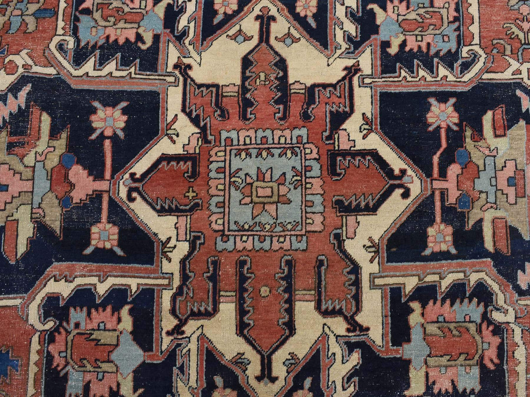 11'3" x 15'3" Vintage Hand Knotted Red Wool Rectangle Oriental Rug - MOA10278057