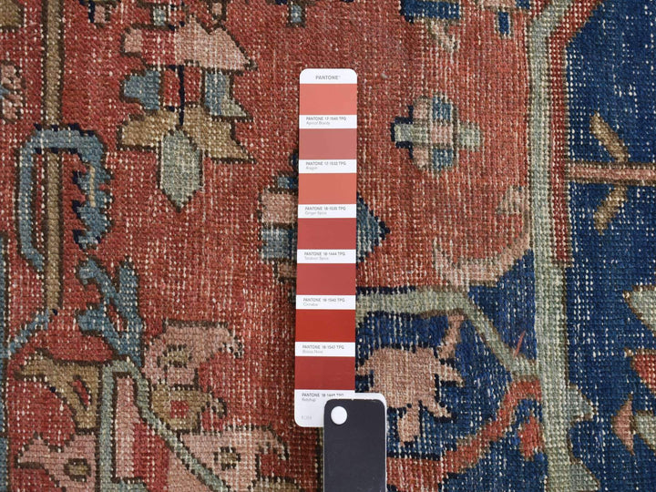 11'3" x 15'3" Vintage Hand Knotted Red Wool Rectangle Oriental Rug - MOA10278057
