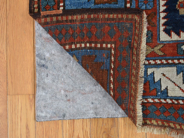 6'2" x 9'9" Vintage Hand Knotted Blue Wool Runner Oriental Rug - MOA10278060