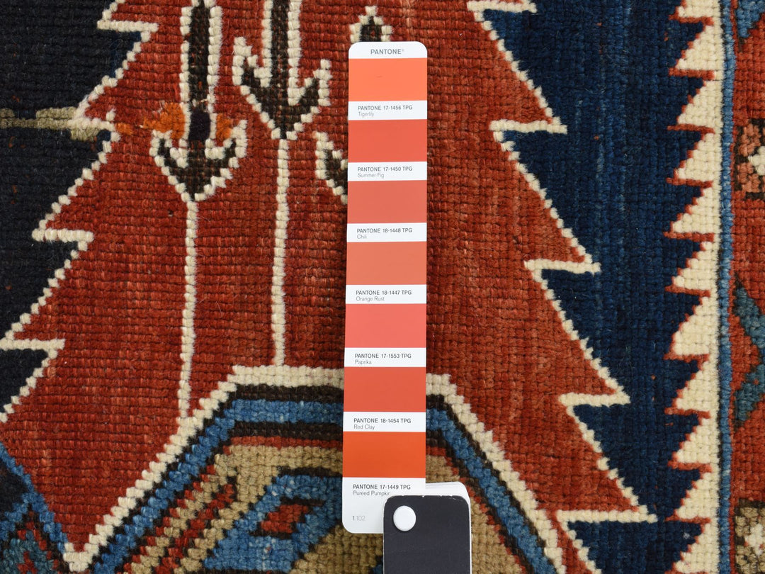 6'2" x 9'9" Vintage Hand Knotted Blue Wool Runner Oriental Rug - MOA10278060