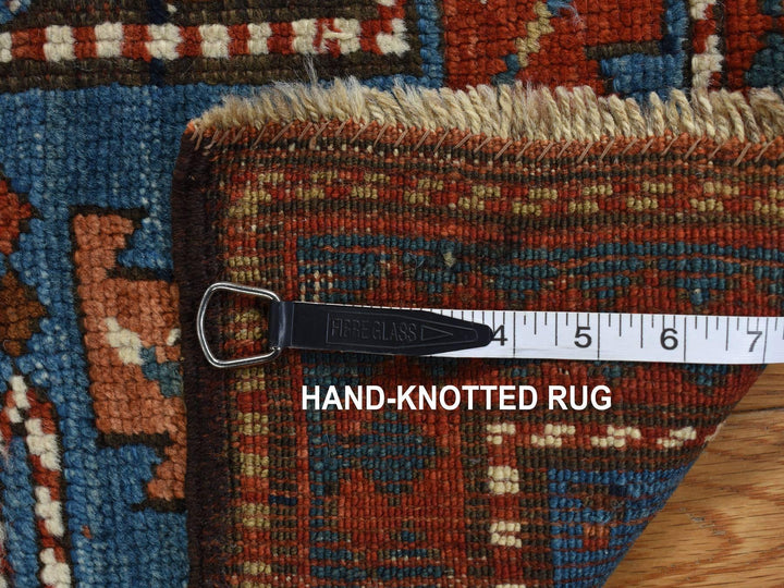 6'2" x 9'9" Vintage Hand Knotted Blue Wool Runner Oriental Rug - MOA10278060