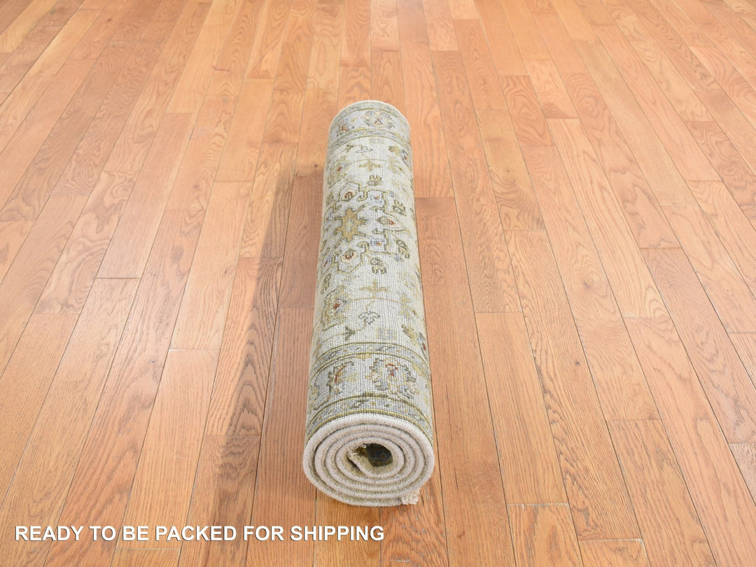 3'0" x 5'1" New Hand Knotted Ivory Wool Rectangle Oriental Rug - MOA10278062